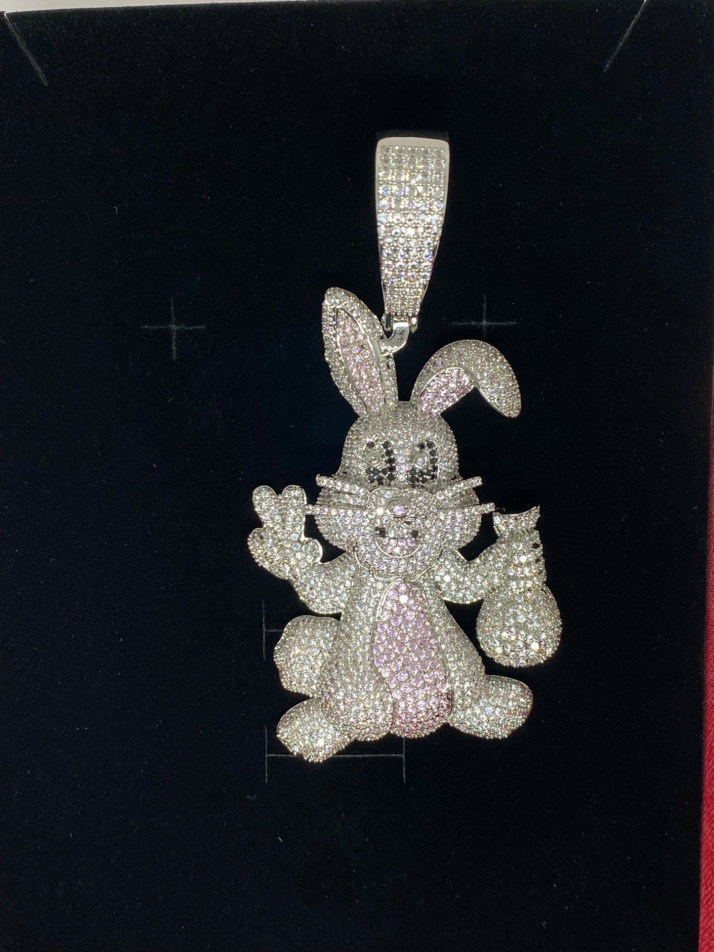 White Gold Plated Bunny Pendant