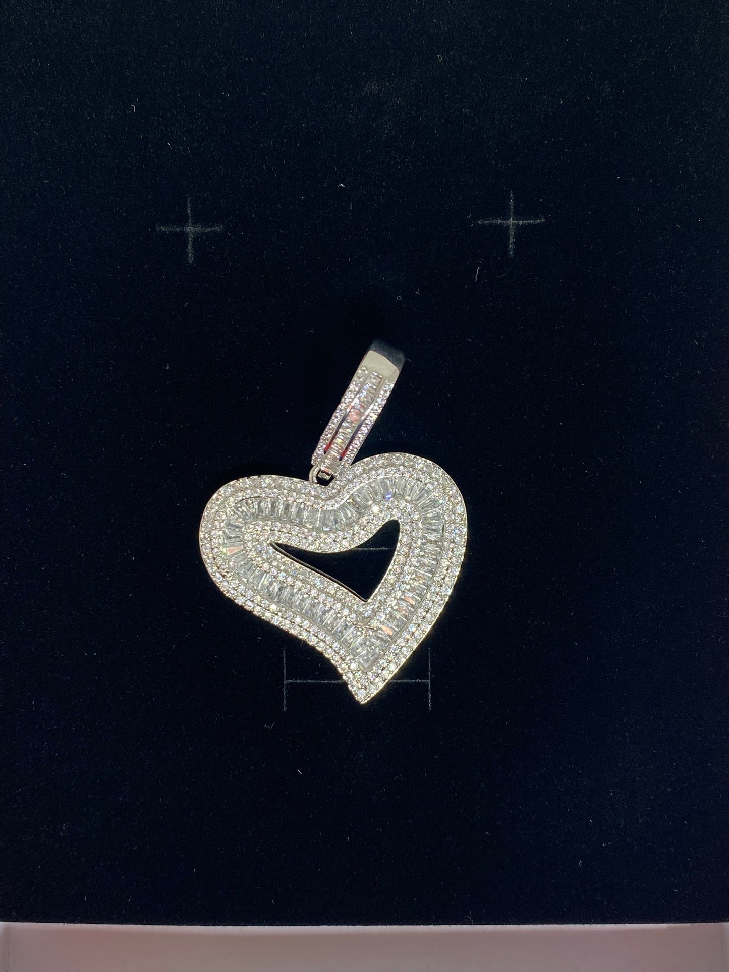 White Gold Plated Heart Pendant