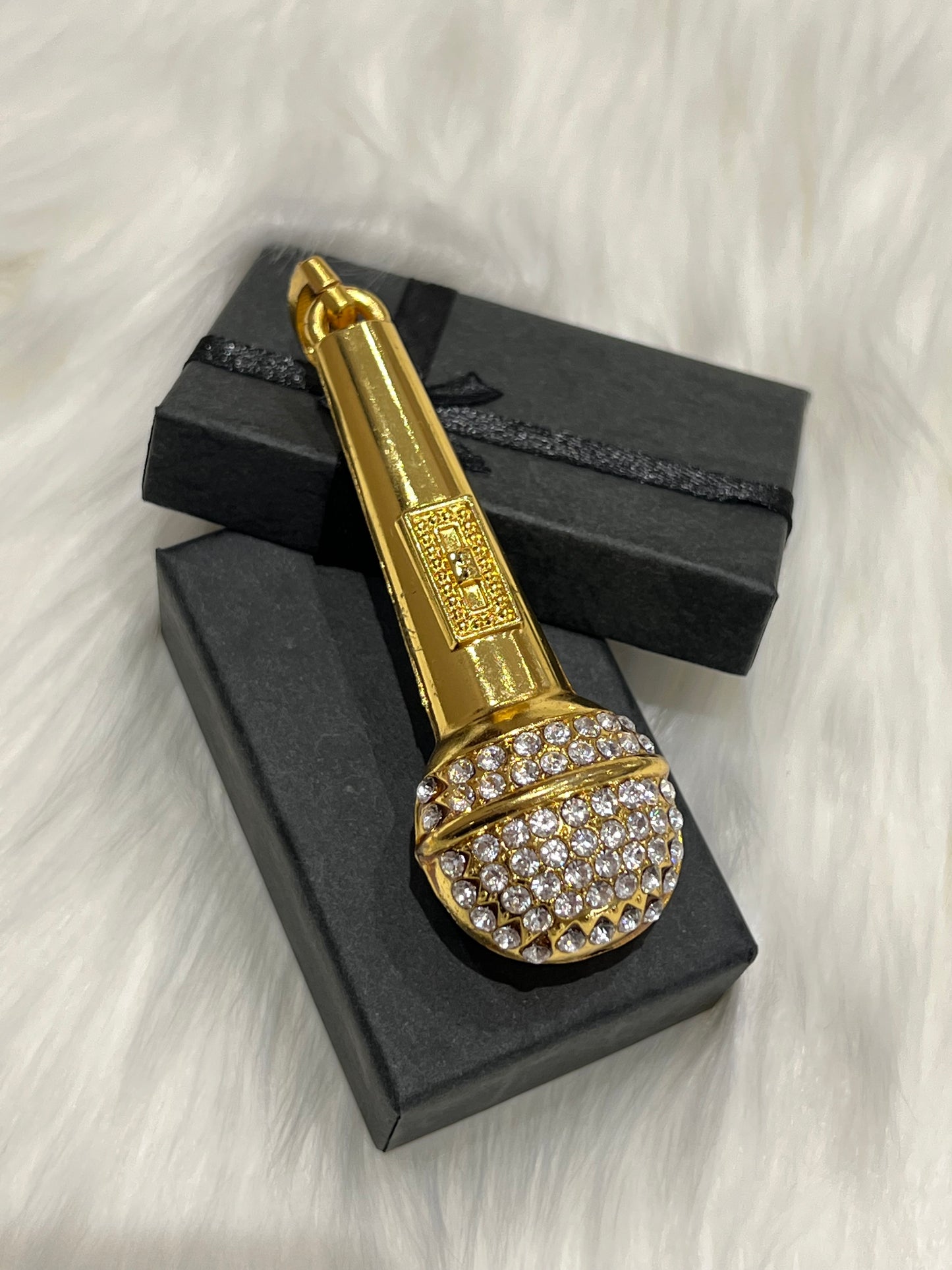 Gold Plated Microphone Pendant