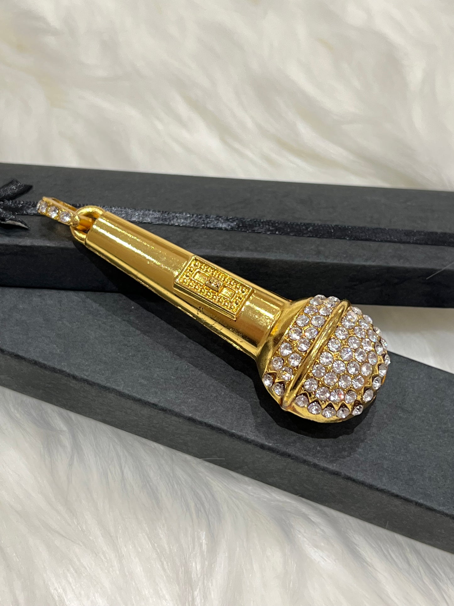 Gold Plated Microphone Pendant