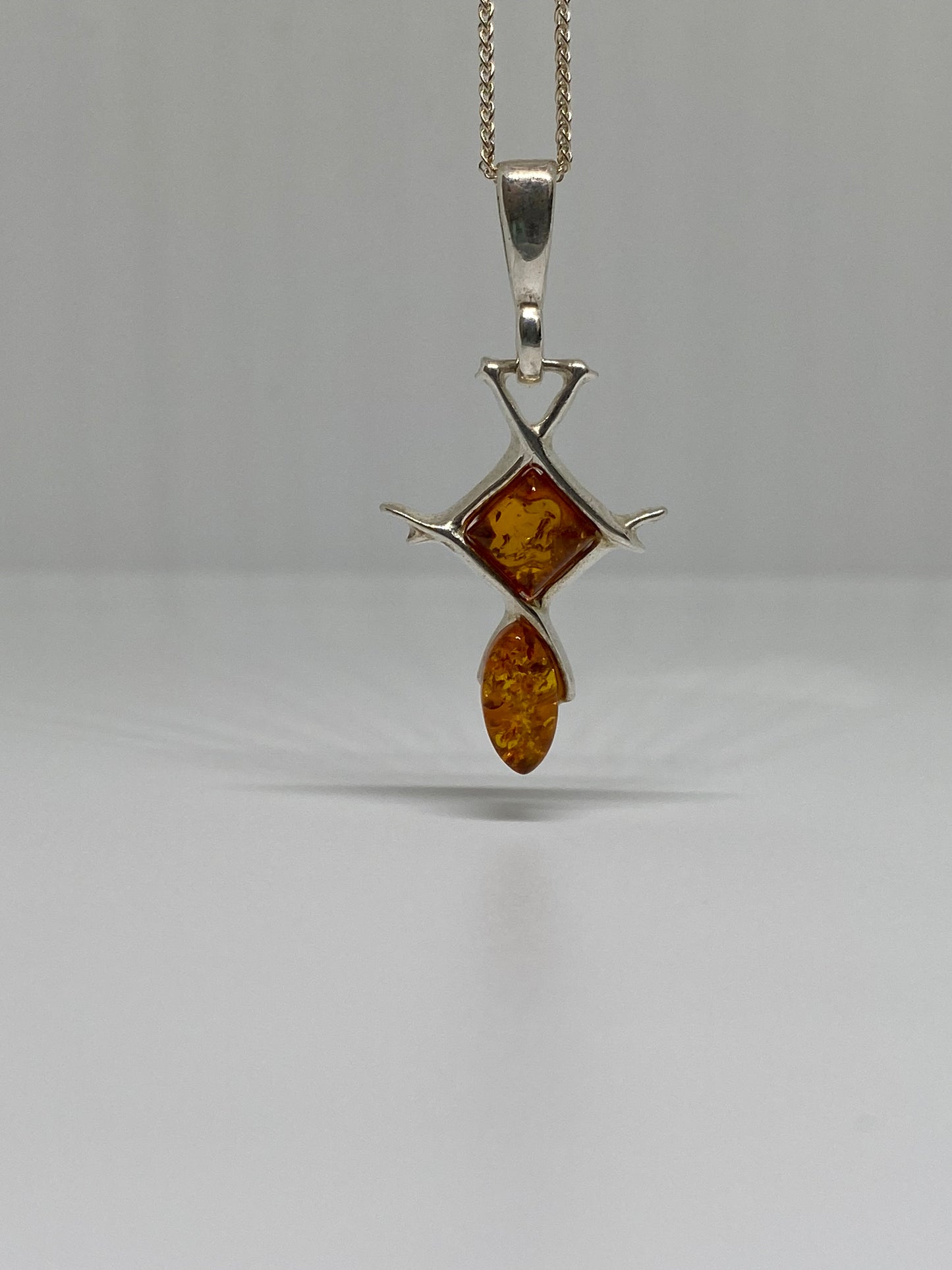 Sterling Silver with Amber gemstone