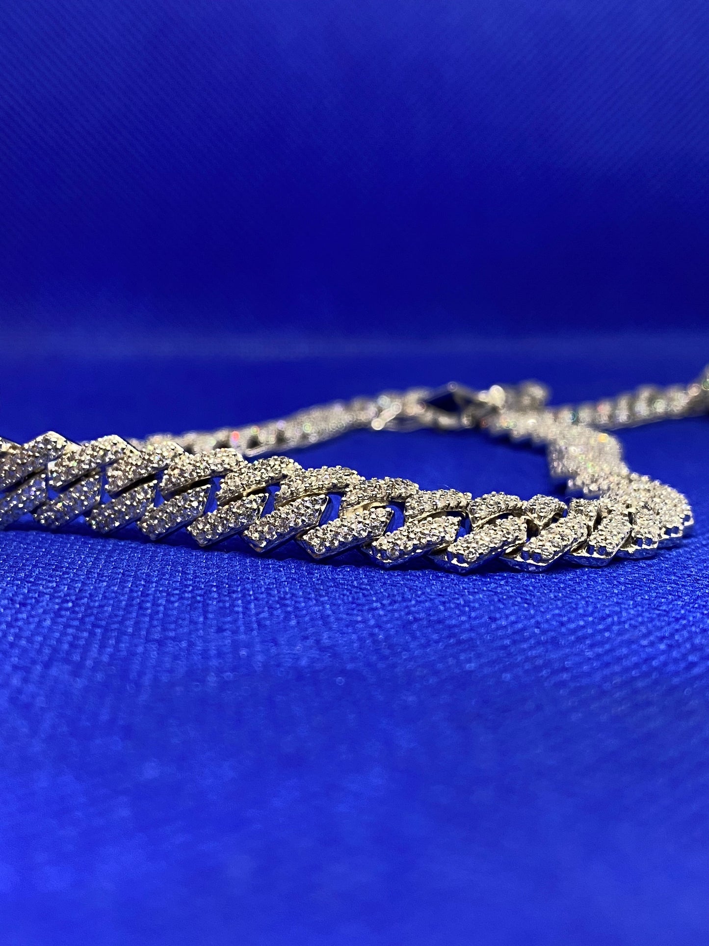 Sterling Silver Chain Necklace – 22 Inch Cubic Zirconia Link Chain