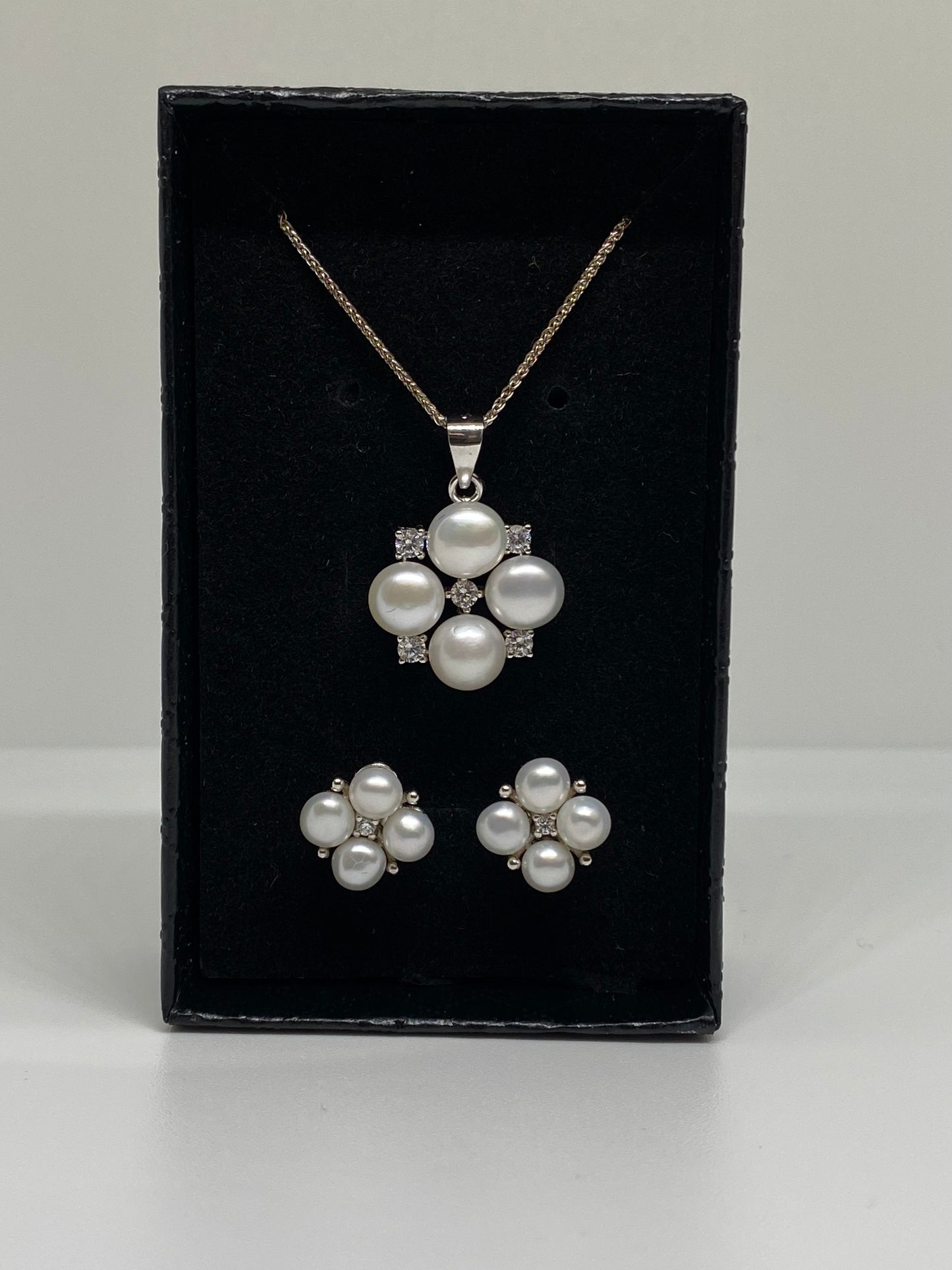 Sterling Silver Pearl Set