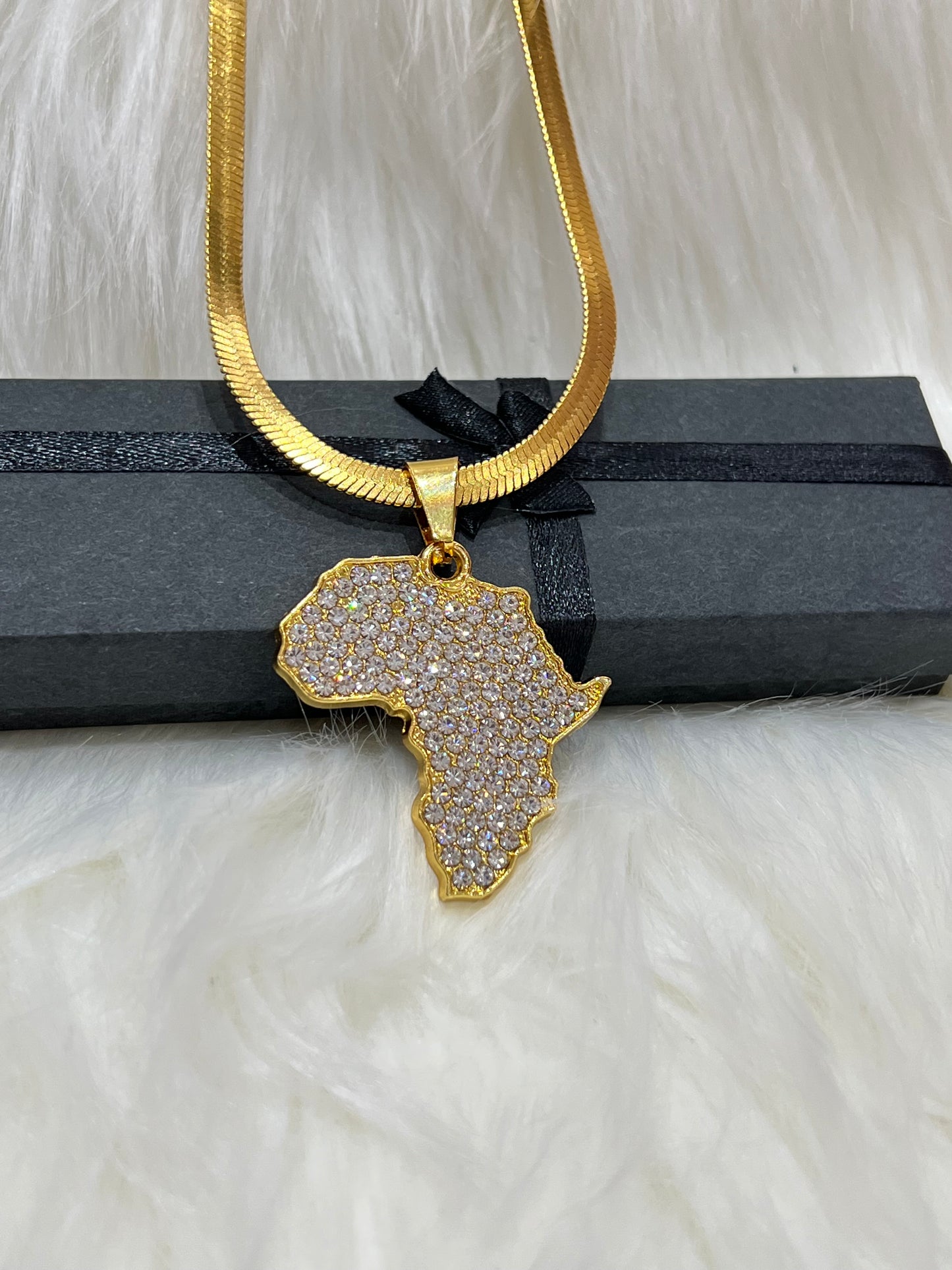 Gold Plated Africa Pendant