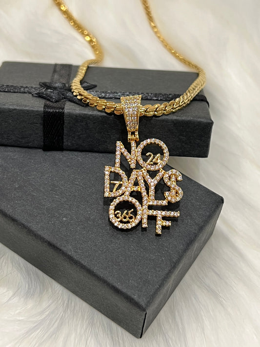 No Days Off Gold Plated Pendant