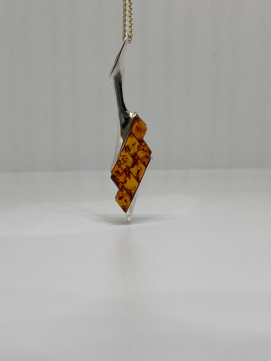 Sterling Silver with Amber Gemstone