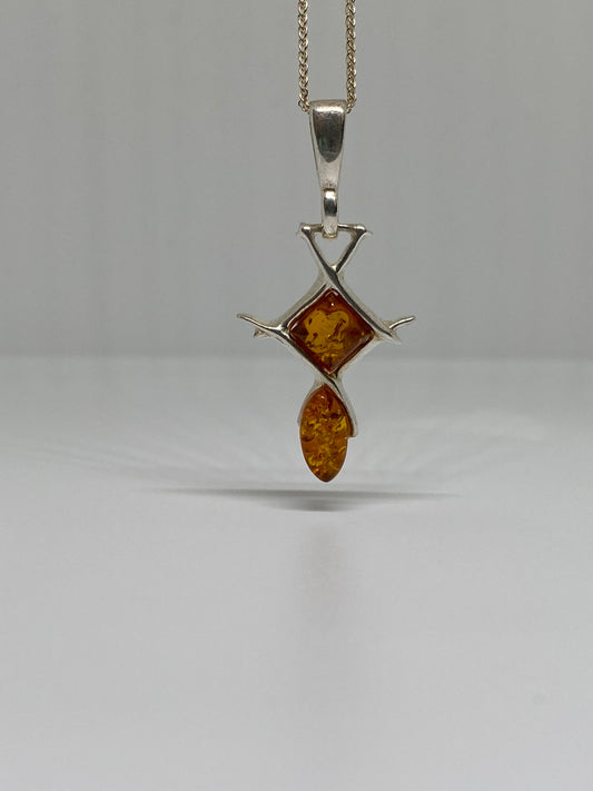 Sterling Silver with Amber gemstone