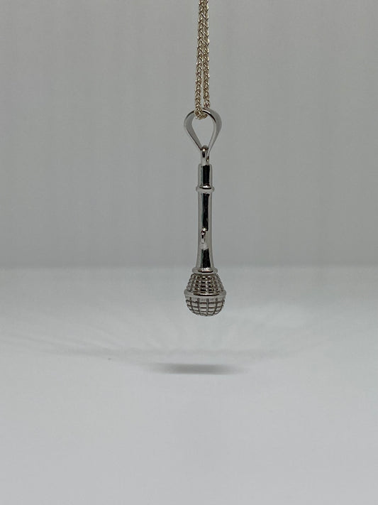 Sterling Silver Microphone Pendant