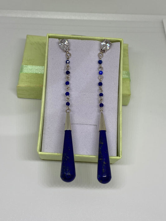 Sterling Silver Lapis Lazuli Earring