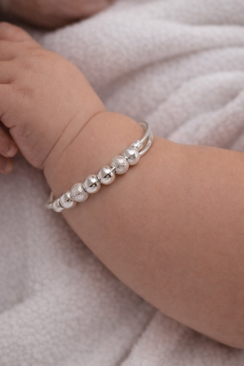 999 Sterling Silver Baby Bangle – Adjustable Newborn Bracelet