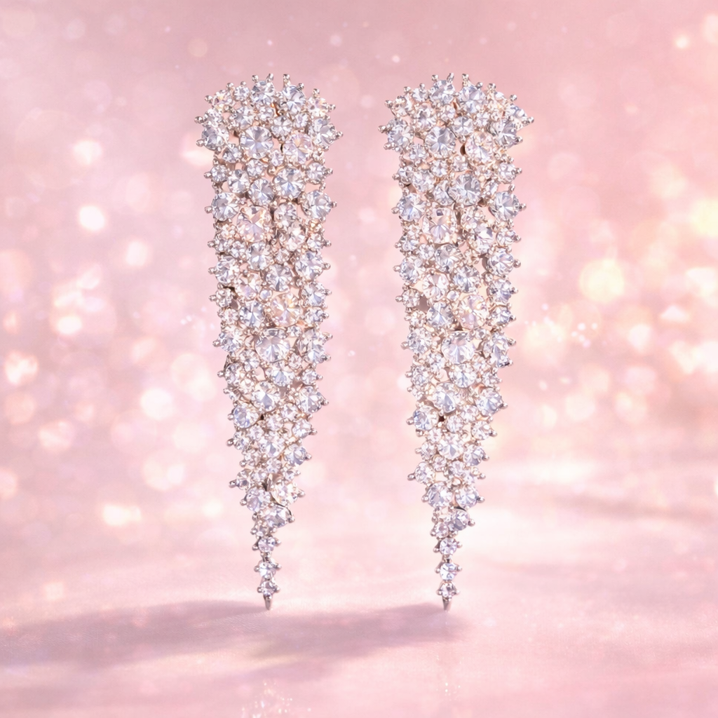 White Gold Plated 4-Piece Jewelry Set with Cubic Zirconia | Necklace, Bracelet, Ring & Earrings